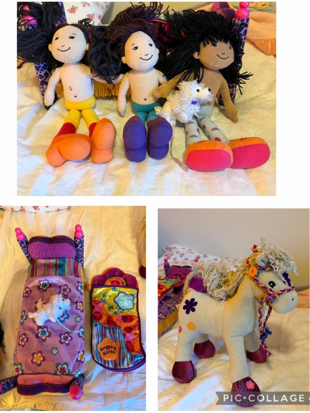 Groovy Girls Calypso Horse, Bed, Sleeping Bag & 3 Dolls